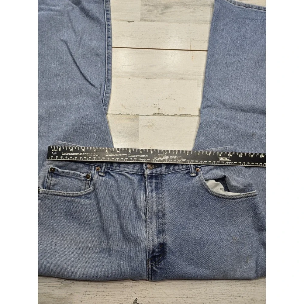 Levis 517 Regular Fit Straight Leg Light Wash Distressed Jeans Men's 38x32